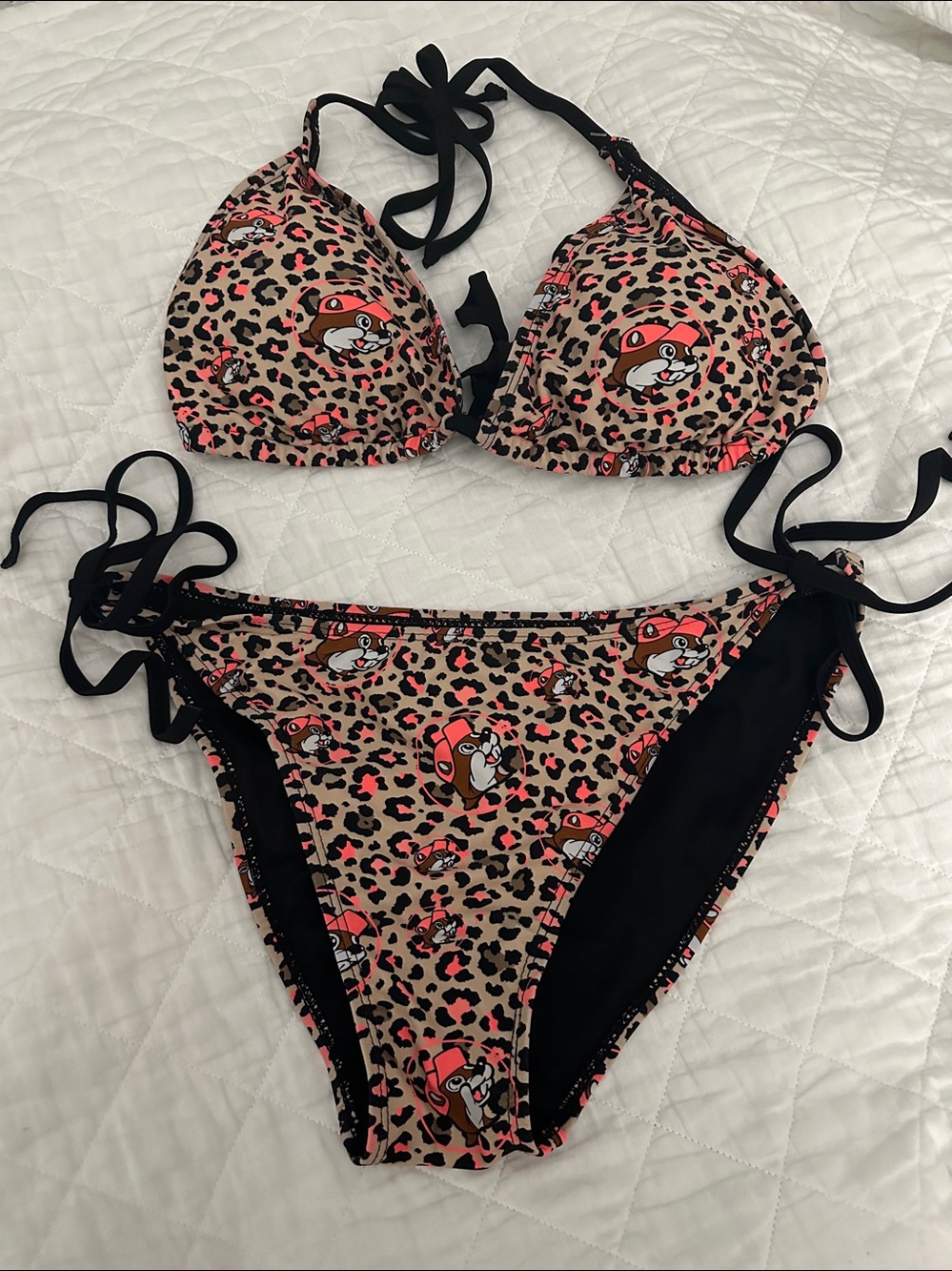 BUC-EE’S Leopard Print String Bikini Set Size L